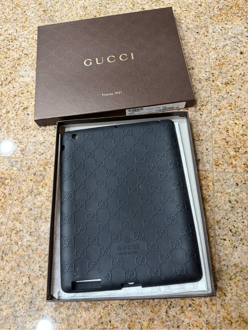 Gucci Black Embossed GG Leather Tablet Sleeve